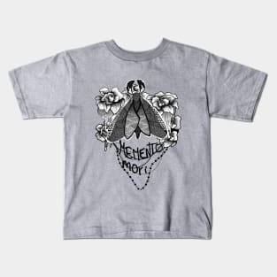 Moth Memento Mori BLACK&WHITE Kids T-Shirt